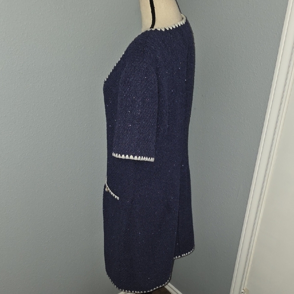 Alexia Admor Jaiya Chanel Lookalike Mini Dress in Navy Women’s Size 14 - Picture 6 of 10